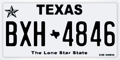 TX license plate BXH4846