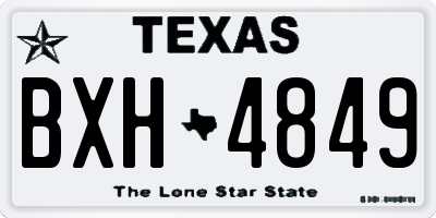 TX license plate BXH4849