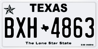 TX license plate BXH4863