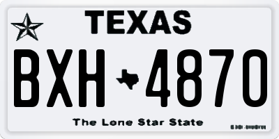 TX license plate BXH4870