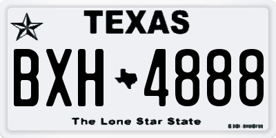 TX license plate BXH4888