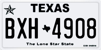TX license plate BXH4908