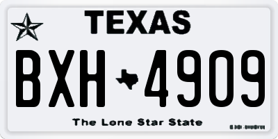 TX license plate BXH4909