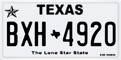 TX license plate BXH4920