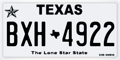 TX license plate BXH4922