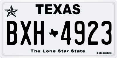 TX license plate BXH4923