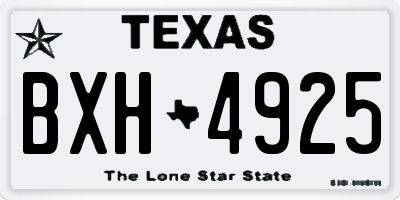 TX license plate BXH4925