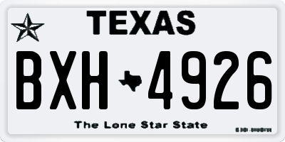 TX license plate BXH4926