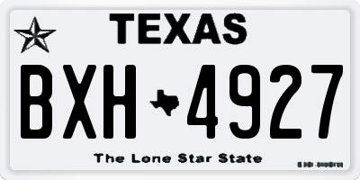 TX license plate BXH4927