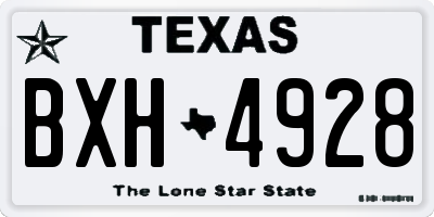 TX license plate BXH4928