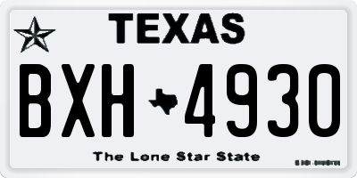 TX license plate BXH4930