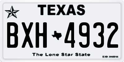 TX license plate BXH4932