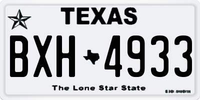 TX license plate BXH4933