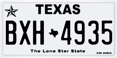 TX license plate BXH4935