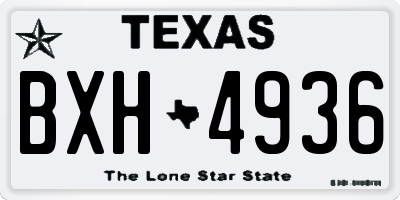 TX license plate BXH4936