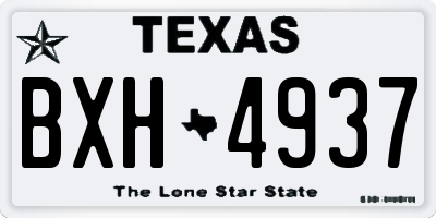 TX license plate BXH4937