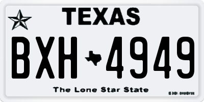 TX license plate BXH4949
