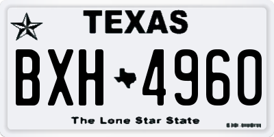TX license plate BXH4960