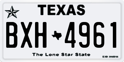 TX license plate BXH4961