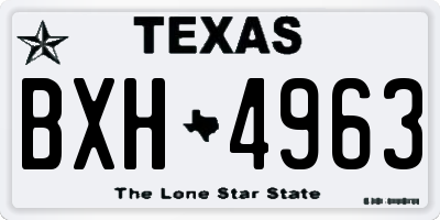 TX license plate BXH4963