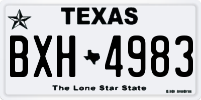 TX license plate BXH4983