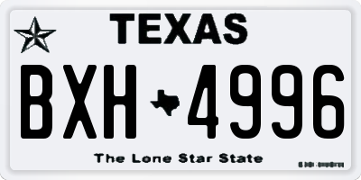 TX license plate BXH4996