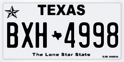 TX license plate BXH4998