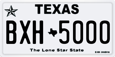 TX license plate BXH5000