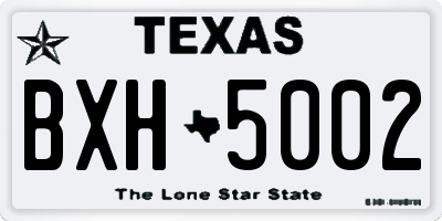 TX license plate BXH5002