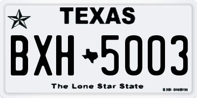 TX license plate BXH5003