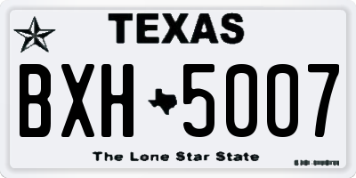 TX license plate BXH5007