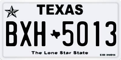 TX license plate BXH5013