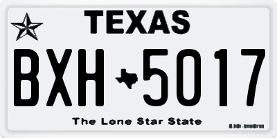 TX license plate BXH5017