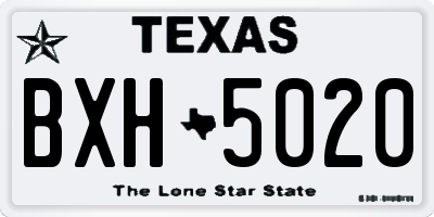 TX license plate BXH5020