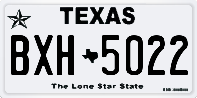 TX license plate BXH5022