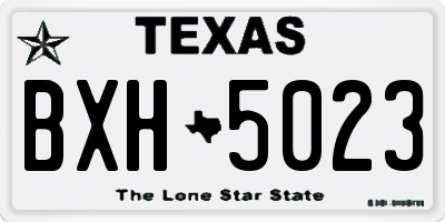 TX license plate BXH5023