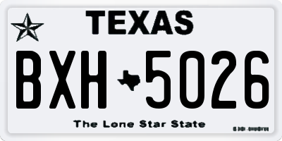 TX license plate BXH5026