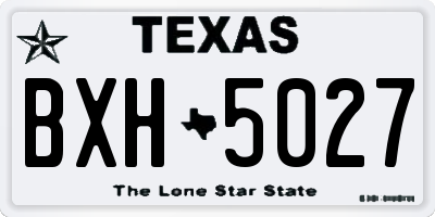 TX license plate BXH5027