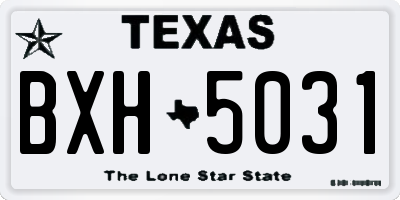 TX license plate BXH5031