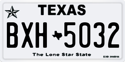 TX license plate BXH5032