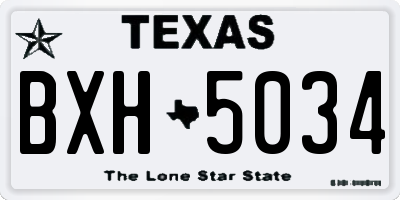 TX license plate BXH5034