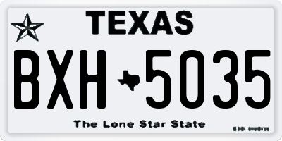 TX license plate BXH5035