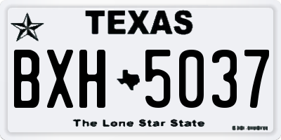 TX license plate BXH5037