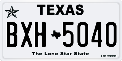 TX license plate BXH5040