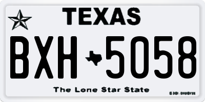 TX license plate BXH5058