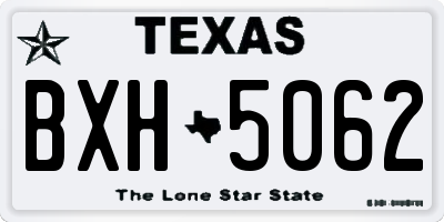 TX license plate BXH5062