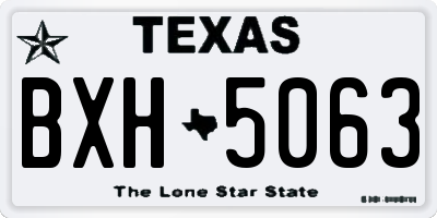 TX license plate BXH5063