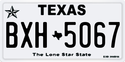 TX license plate BXH5067