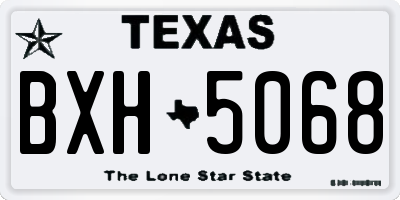 TX license plate BXH5068
