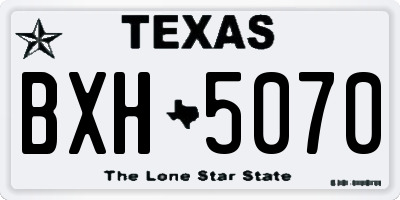 TX license plate BXH5070